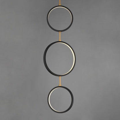 ET2 Lighting Hoopla 3-Light LED Pendant, Black/Gold