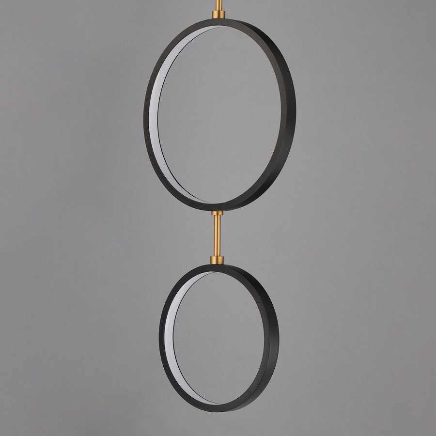 ET2 Lighting Hoopla 3-Light LED Pendant, Black/Gold