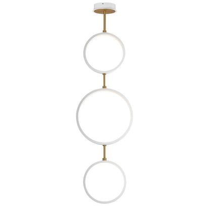 ET2 Lighting Hoopla 3-Light LED Pendant, White/Gold - E24321-WTGLD
