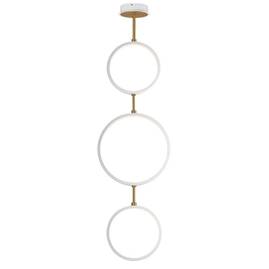 ET2 Lighting Hoopla 3-Light LED Pendant, White/Gold