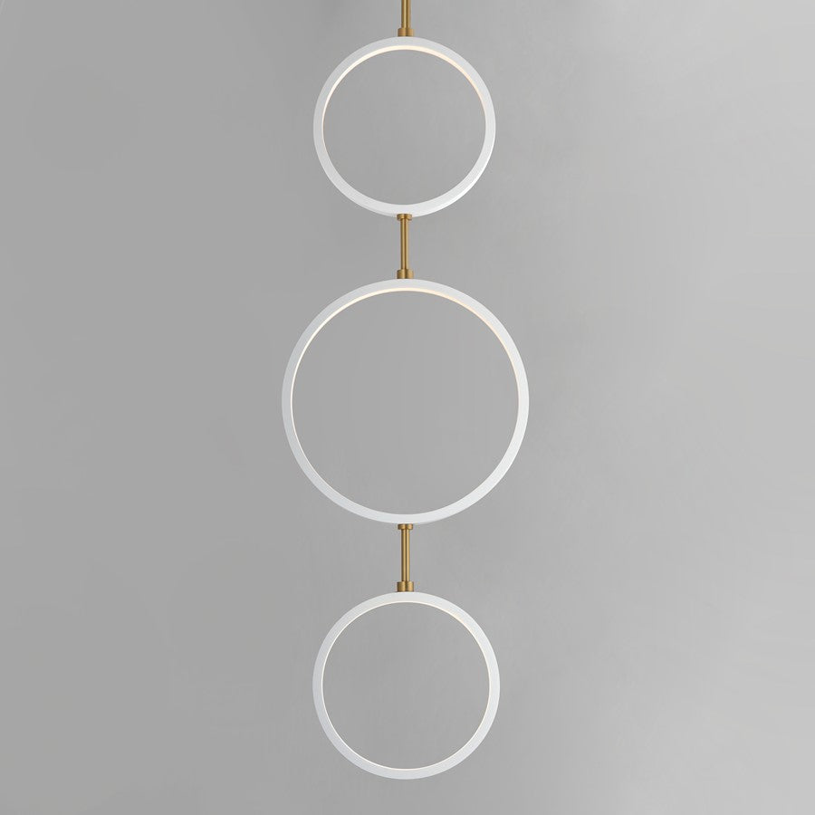 ET2 Lighting Hoopla 3-Light LED Pendant, White/Gold