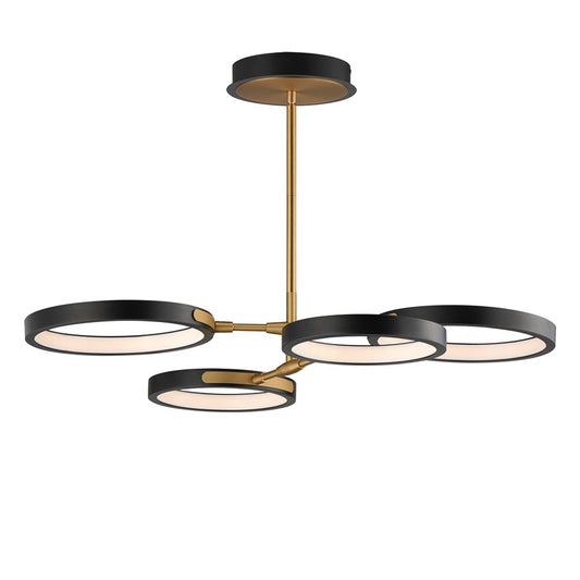 ET2 Lighting Hoopla 4-Light LED Pendant, Black/Gold