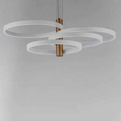 ET2 Lighting Hoopla 4-Light 30" LED Pendant, White/Gold