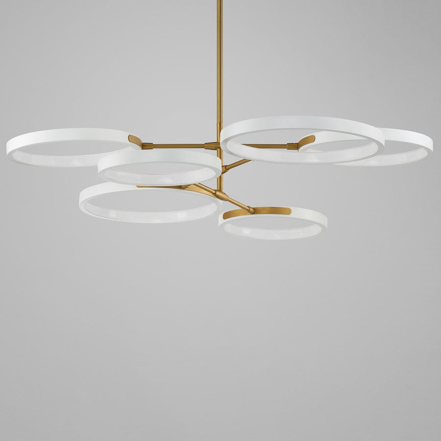 ET2 Lighting Hoopla 6-Light 47" LED Pendant, White/Gold
