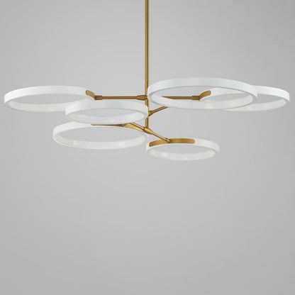 ET2 Lighting Hoopla 6-Light 47" LED Pendant, White/Gold