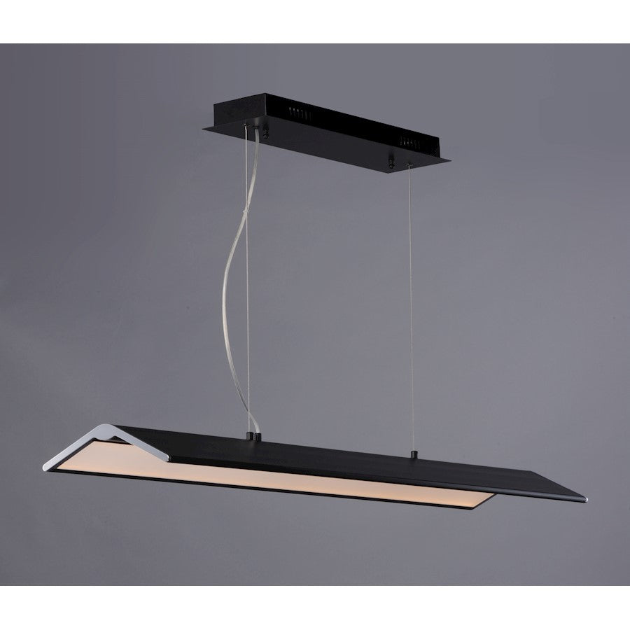ET2 Lighting Glider Pendant, 48W, Black/Polished Chrome