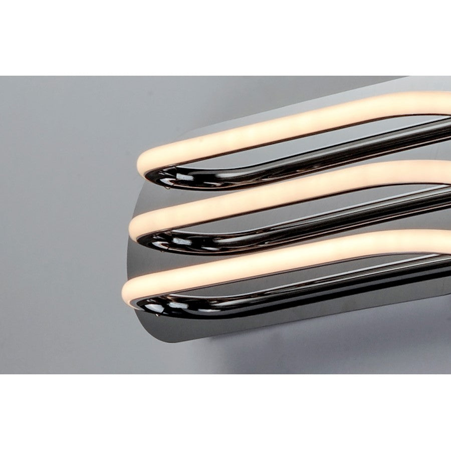 3 Light Bathroom Vanity Light, Polished Chrome