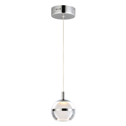 ET2 Lighting Swank 4.5in 1-Light Pendant | Modern Polished Chrome and Clear Acrylic | Kitchen Island & Dining Room | Model E24591-93PC