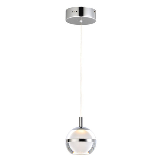 ET2 Lighting Swank 4.5in 1-Light Pendant | Modern Polished Chrome and Clear Acrylic | Kitchen Island & Dining Room | Model E24591-93PC