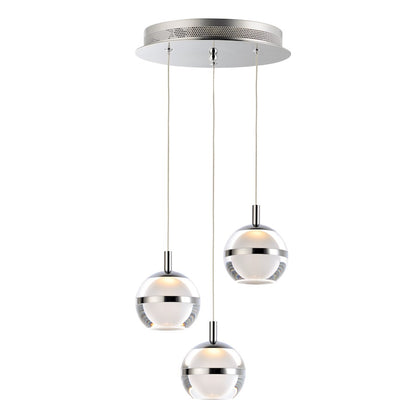 ET2 Lighting Swank 3-Light Pendant, Polished Chrome