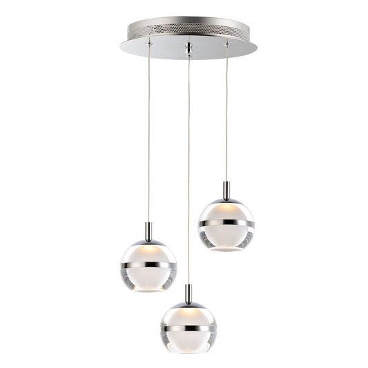 ET2 Lighting Swank 3-Light Pendant, Polished Chrome