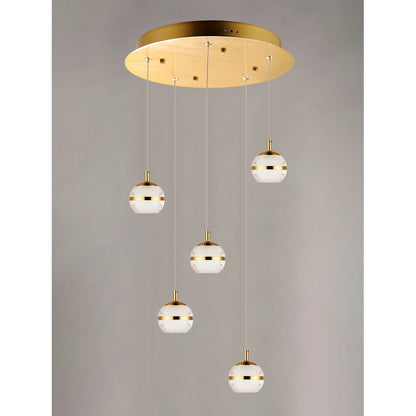 LED Pendant, Natural Aged Brass
