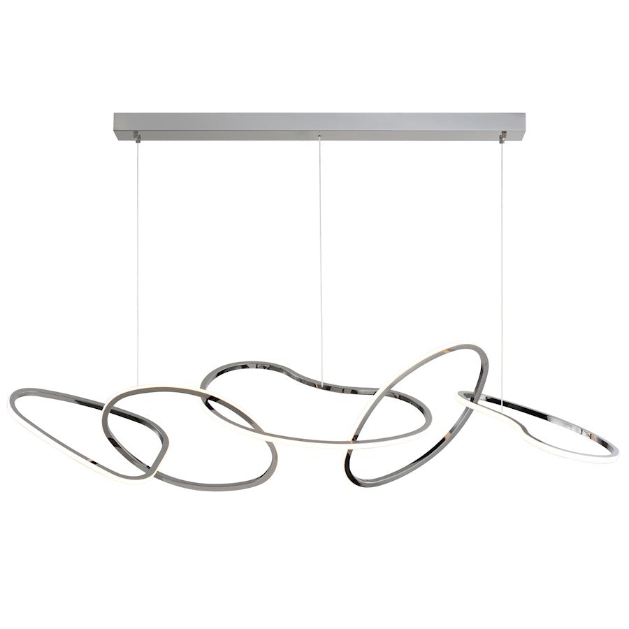 1 Light Linear Pendant, Black Chrome