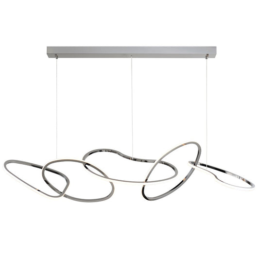 1 Light Linear Pendant, Black Chrome