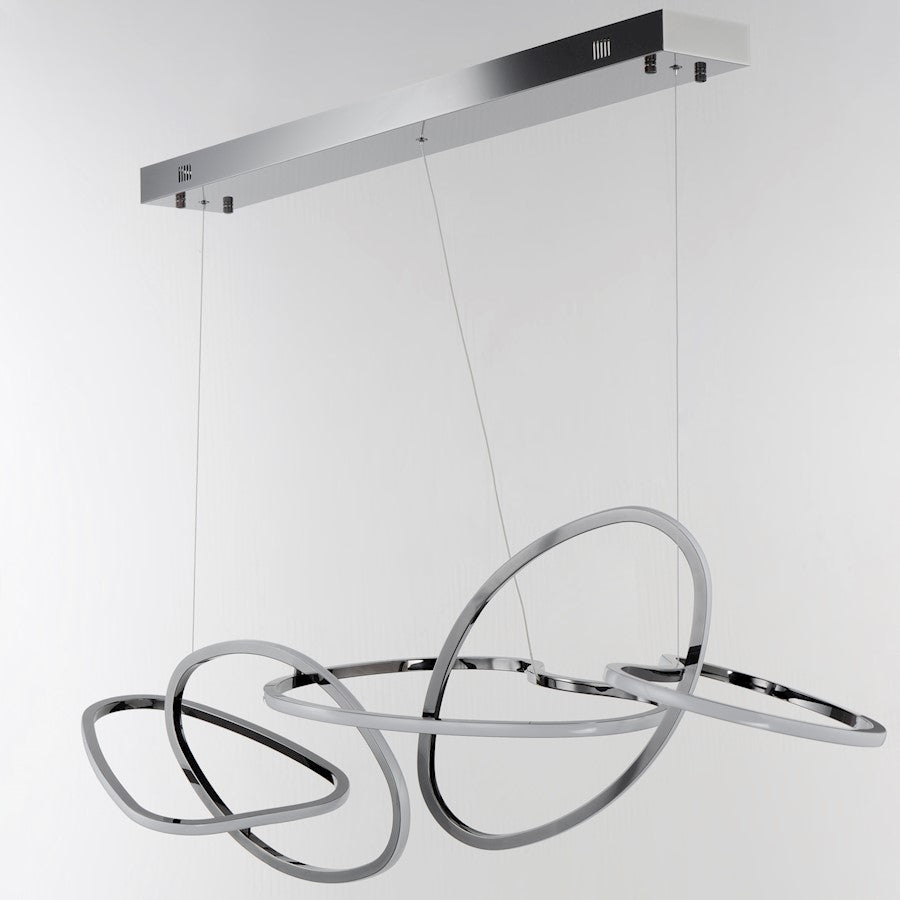 1 Light Linear Pendant, Black Chrome