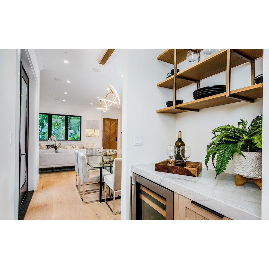 5 Light LED Pendant, Brushed Champagne