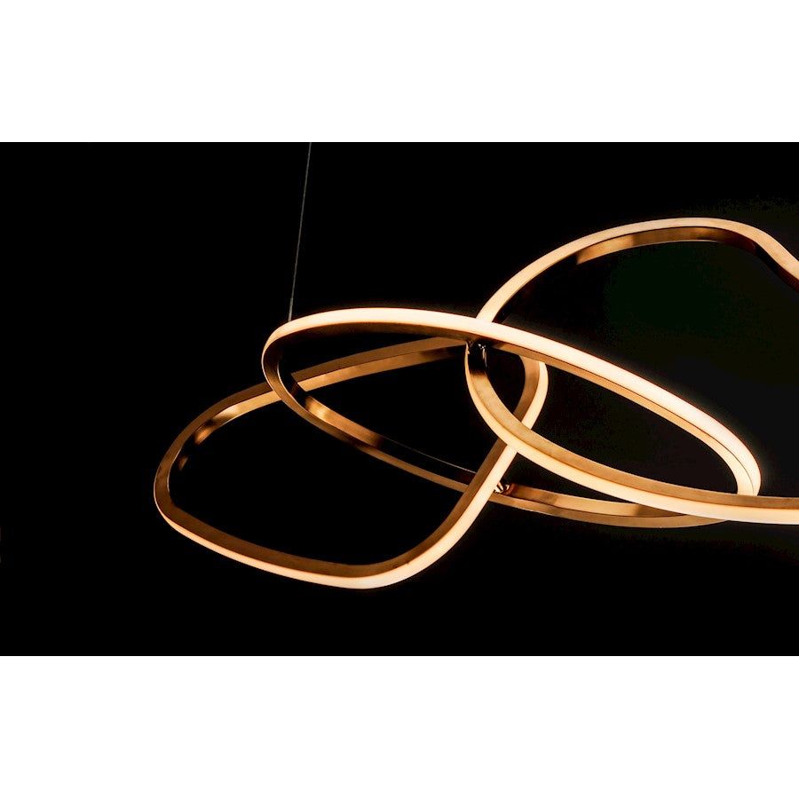5 Light LED Pendant, Brushed Champagne