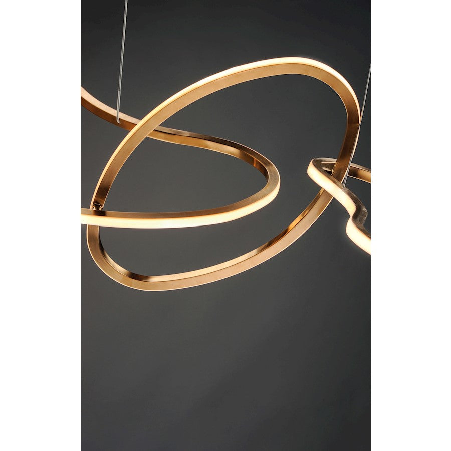 5 Light LED Pendant, Brushed Champagne