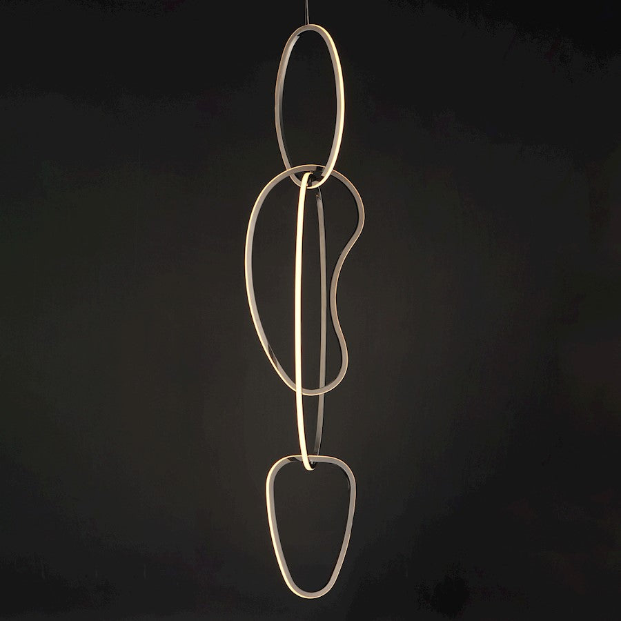 ET2 Lighting Unity Vertical 4 Light LED Pendant, Black Chrome - E24617-BC