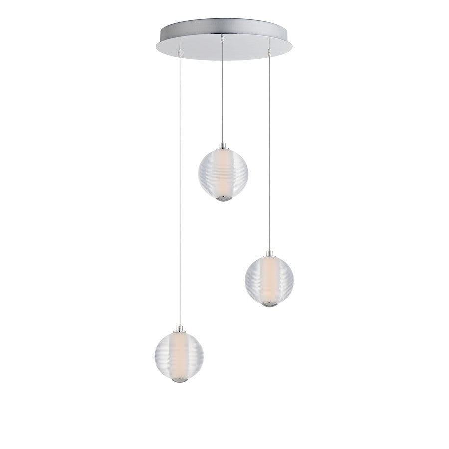ET2 Lighting Unity 6 Light LED Pendant, Black Chrome