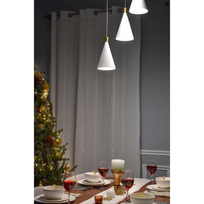 ET2 Lighting Norsk 3 Light Pendant, White/Metallic Gold
