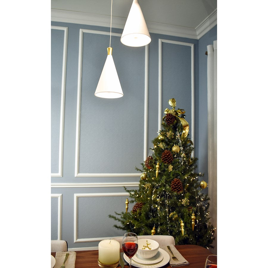 ET2 Lighting Norsk 3 Light Pendant, White/Metallic Gold