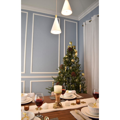 ET2 Lighting Norsk 3 Light Pendant, White/Metallic Gold