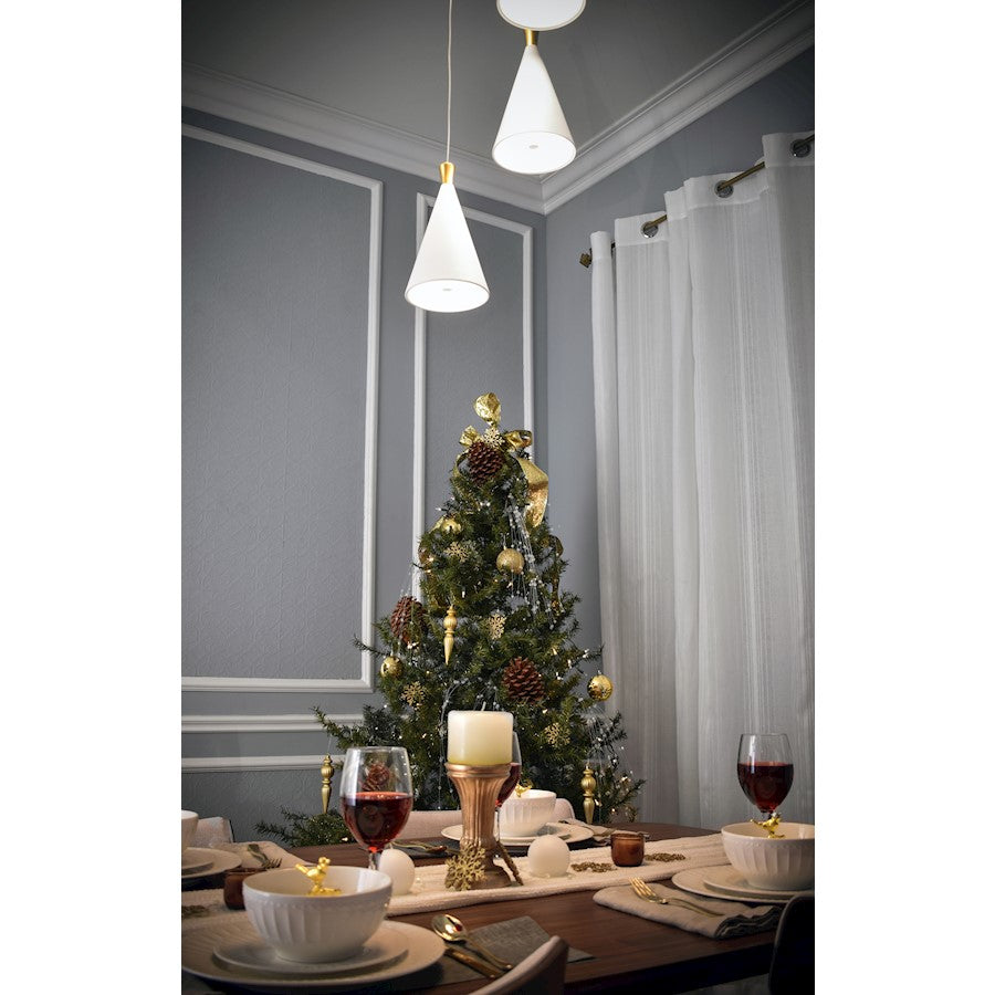 ET2 Lighting Norsk 3 Light Pendant, White/Metallic Gold