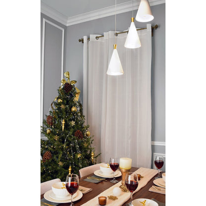 ET2 Lighting Norsk 5 Light Pendant, White/Metallic Gold