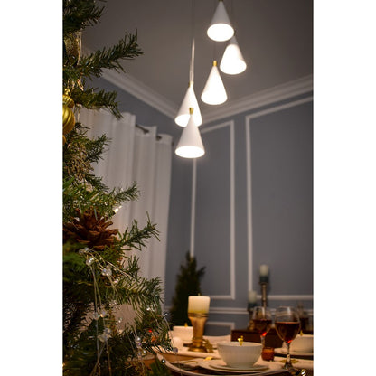 ET2 Lighting Norsk 5 Light Pendant, White/Metallic Gold