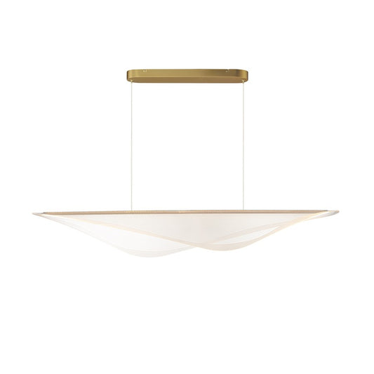 ET2 Lighting Rhythm 10 Light LED Pendant, Gold/Clear Ribbed