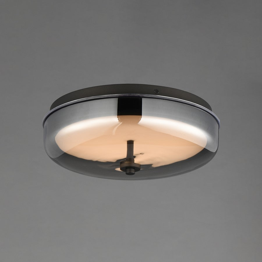 ET2 Lighting Voto LED Flush Mount, Gunmetal/Graduating Smoke