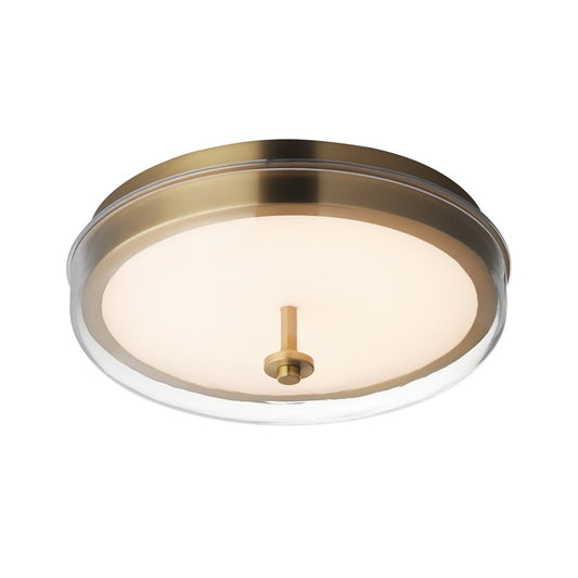 ET2 Lighting Voto 1 Light LED Flush Mount, Brass/Clear