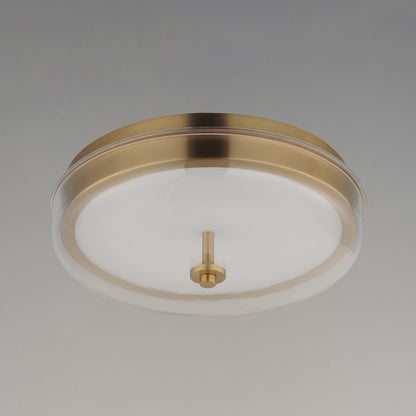 ET2 Lighting Voto 1 Light LED Flush Mount, Brass/Clear