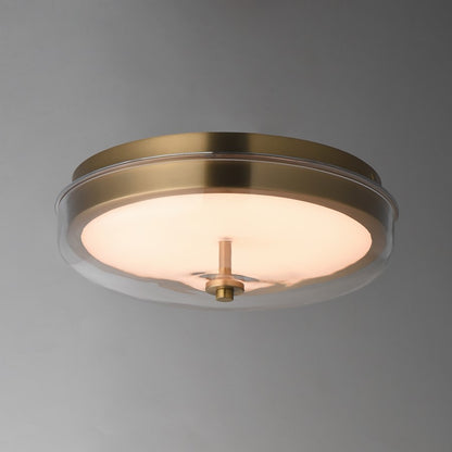 ET2 Lighting Voto 1 Light LED Flush Mount, Brass/Clear