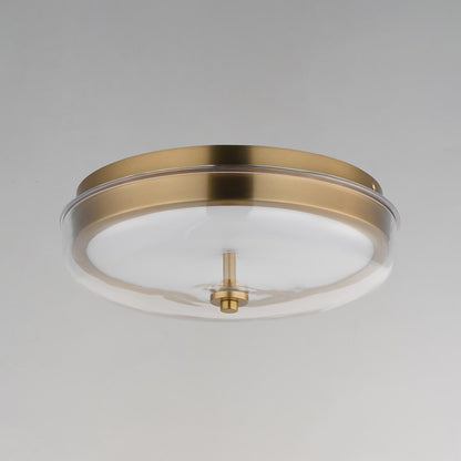 ET2 Lighting Voto 1 Light LED Flush Mount, Brass/Clear