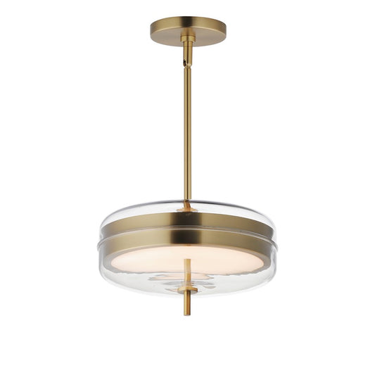 ET2 Lighting Voto 2-Light LED Pendant, Natural Aged Brass/Clear