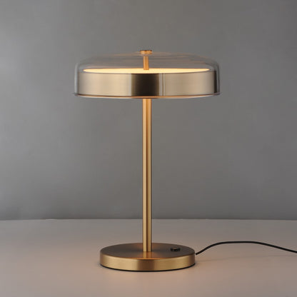ET2 Lighting Voto 2-Light LED Table Lamp, Brass/Clear