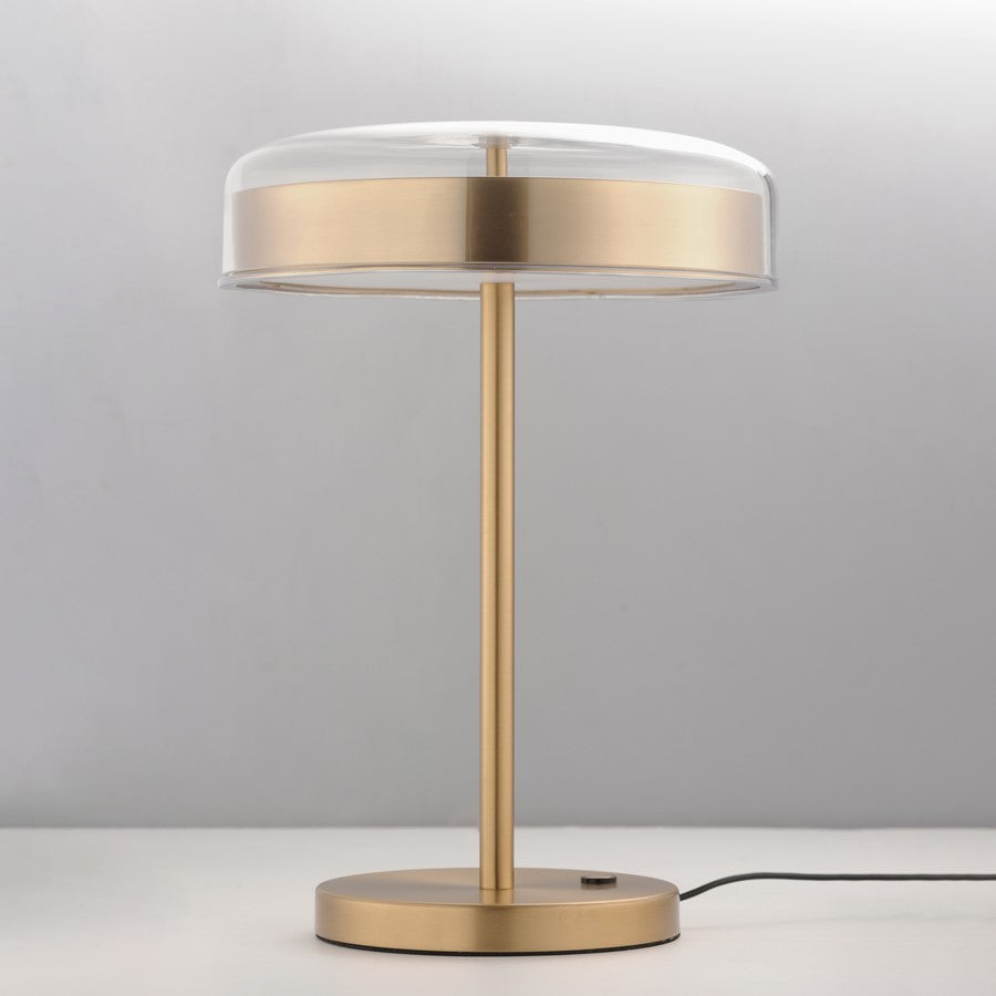 ET2 Lighting Voto 2-Light LED Table Lamp, Brass/Clear