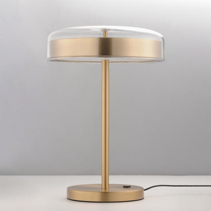 ET2 Lighting Voto 2-Light LED Table Lamp, Brass/Clear