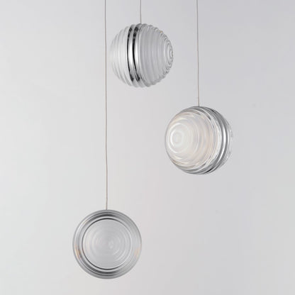 ET2 Lighting Pulse 3Lt Multi-Light LED Pendant, Chrome/Acrylic