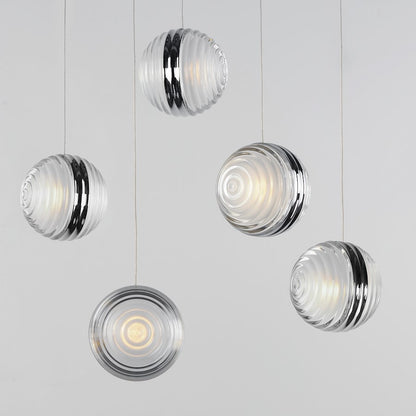 ET2 Lighting Pulse 5Lt Multi-Light LED Pendant, Chrome/Acrylic