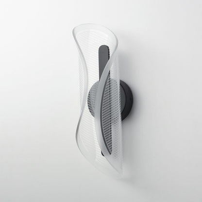 ET2 Lighting Manta 1Lt 17" LED Wall Sconce, Black/Clear Ribbed