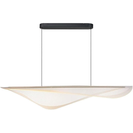 ET2 Lighting Manta 1Lt 47" LED Linear Pendant, Black/Clear Ribbed