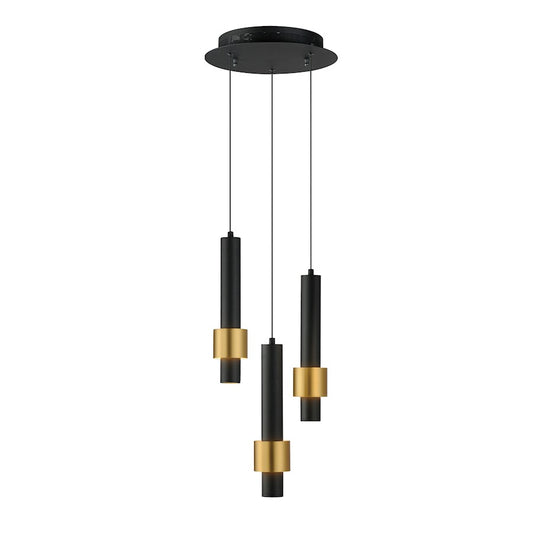 ET2 Lighting Manta 1Lt 59" LED Linear Pendant, Black/Clear Ribbed