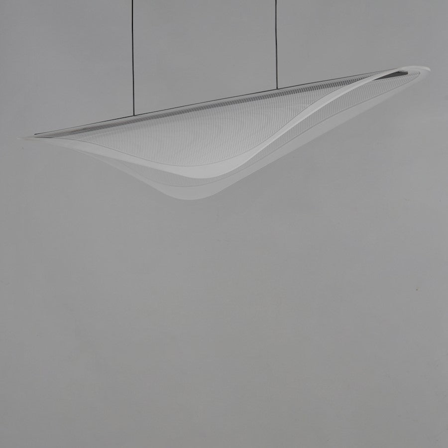 ET2 Lighting Manta 1Lt 59" LED Linear Pendant, Black/Clear Ribbed