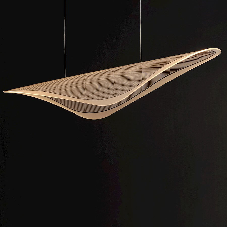 ET2 Lighting Manta 1Lt 59" LED Linear Pendant, Black/Clear Ribbed