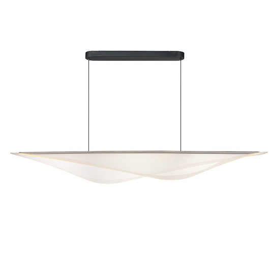 ET2 Lighting Manta 1Lt 70" LED Linear Pendant, Black/Clear Ribbed