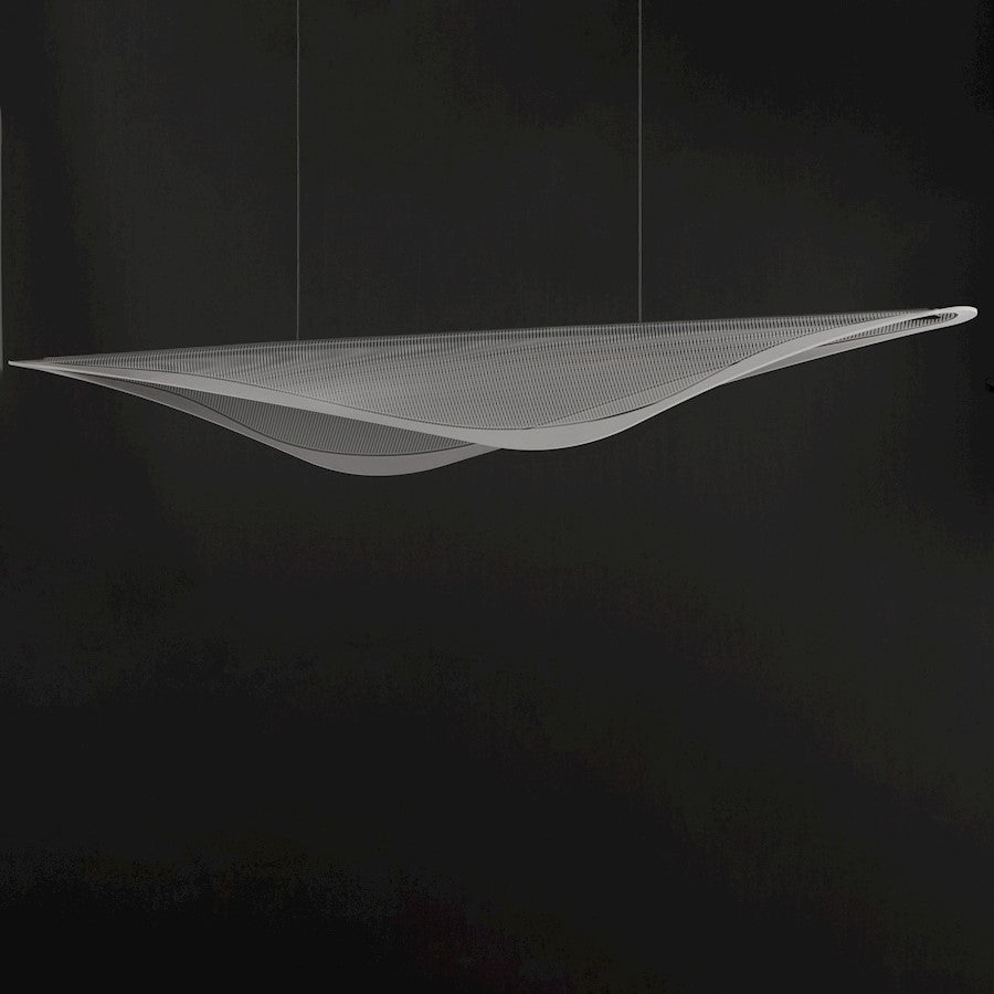 ET2 Lighting Manta 1Lt 70" LED Linear Pendant, Black/Clear Ribbed