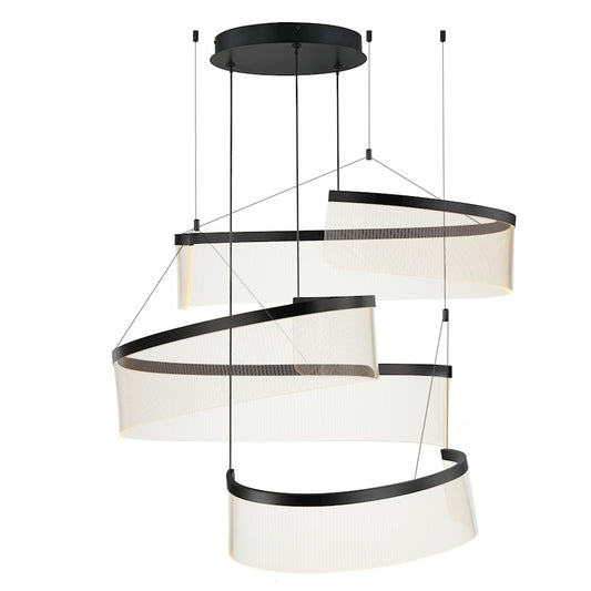 ET2 Lighting Manta 1Lt 70" LED Linear Pendant, Gold/Clear Ribbed